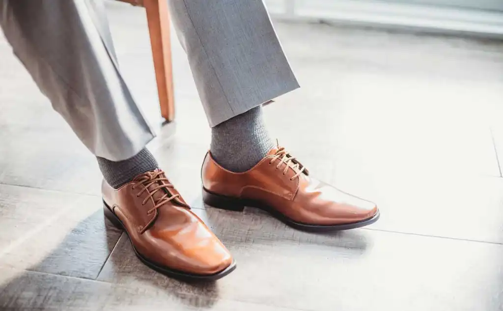 Brown leather shoes
