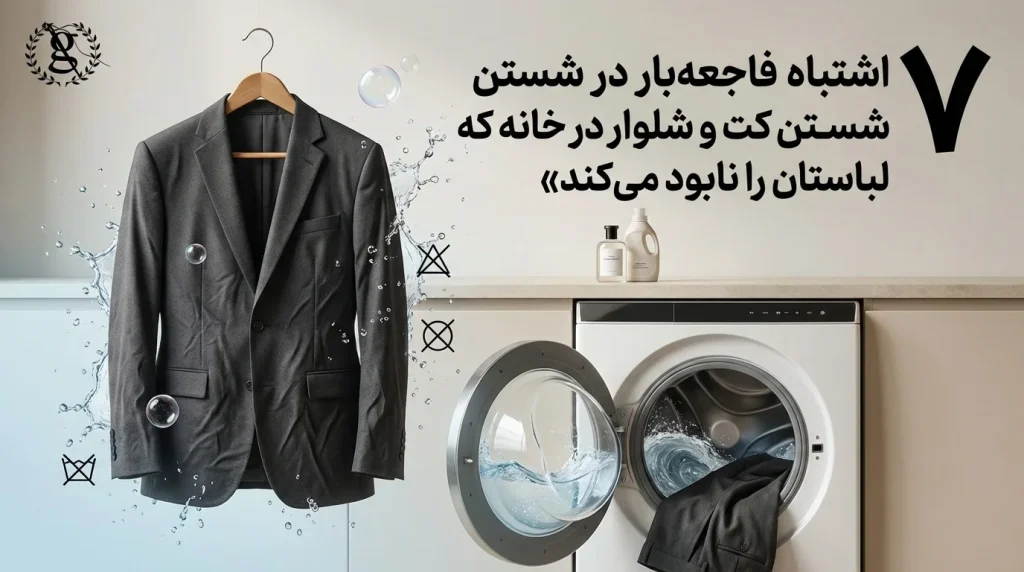 ۷ اشتباه فاجعه‌بار در شستن کت و شلوار در خانه که لباستان را نابود می‌کند